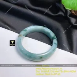 Vòng ngọc Cẩm Thạch Phiêu Lam Hoa, bản 15mm (Gia công theo yêu cầu) - Ảnh 9