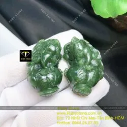 Cặp tỳ hưu ngọc bích Canada chạm trổ tinh xảo (Linh vật Phong thủy trưng bày) Cặp tỳ hưu ngọc bích Canada chạm trổ tinh xảo (Linh vật Phong thủy trưng bày)