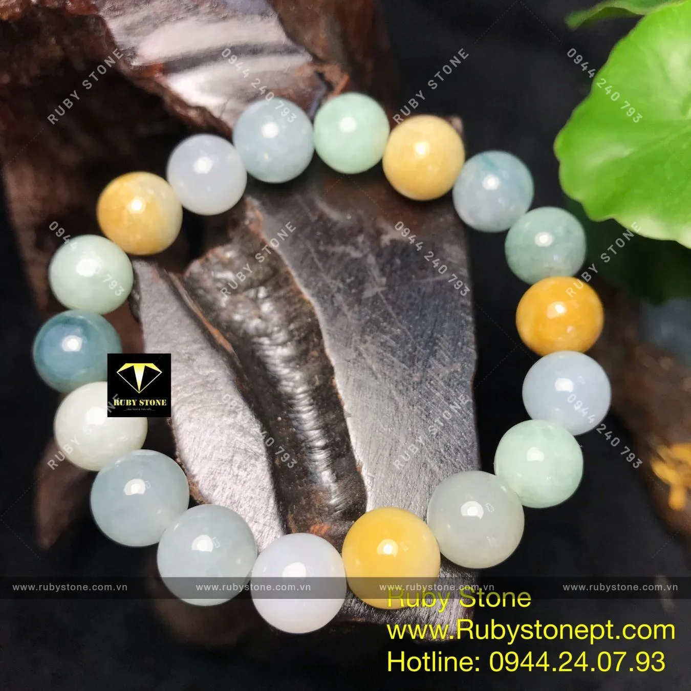 Vòng ngọc Cẩm thạch (jadeite A) nhiều màu 10 ly Vòng ngọc Cẩm thạch (jadeite A) nhiều màu 10 ly - Ảnh 8