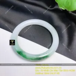 Vòng ngọc cẩm thạch xanh lý táo, ni tay 55mm (Gia công theo yêu cầu) - Ảnh 8
