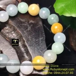 Vòng ngọc Cẩm thạch (jadeite A) nhiều màu 10 ly Vòng ngọc Cẩm thạch (jadeite A) nhiều màu 10 ly