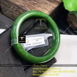Vòng bản liền ngọc bích Canada xanh lý, bản 15mm