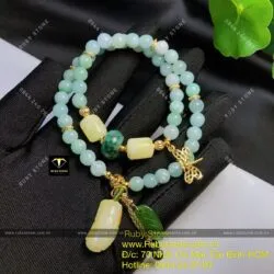 Vòng chuỗi ngọc Cẩm thạch mix Hổ phách mật lạp Vòng chuỗi ngọc Cẩm thạch mix Hổ phách mật lạp