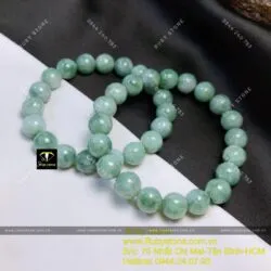 Vòng chuỗi cẩm thạch đậu lý (jadeite A) 10 ly - Ảnh 8