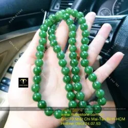 Vòng cổ Ngọc bích 10 ly xanh lá (62 hạt) - Ảnh 7