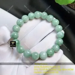 Vòng chuỗi cẩm thạch đậu lý (jadeite A) 10 ly - Ảnh 6