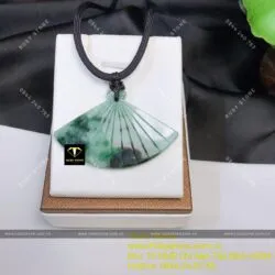 Quạt ngọc cẩm thạch sơn thuỷ kính (Jadeite A) - Hình ảnh 6