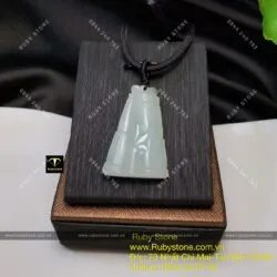 Mặt dây chuyền ngọc Cẩm thạch (jadeite A) trúc quân tử - Ảnh 2