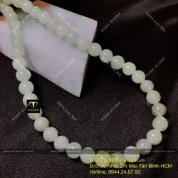 Vòng cổ ngọc Cẩm thạch xanh lơ nhẹ - Hình ảnh 6