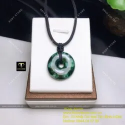 Mặt dây Đồng điếu ngọc Cẩm thạch sơn thuỷ (Jadeite A) - Ảnh 3