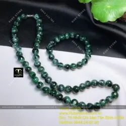 Bộ sản phẩm vòng cổ và vòng tay Cẩm thạch sơn thuỷ (jadeite A) Bộ sản phẩm vòng cổ và vòng tay Cẩm thạch sơn thuỷ (jadeite A)
