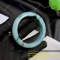 Vòng ngọc Cẩm Thạch Phiêu Lam Hoa, bản 15mm (Gia công theo yêu cầu) - Ảnh 4