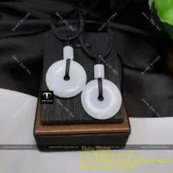 Mặt dây chuyền đồng điếu Bạch ngọc (jadeite A) - Ảnh 3