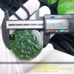 Mặt dây chuyền uyên ương Ngọc bích Canada, kích thước 47mm - Ảnh 2