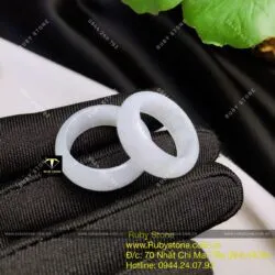 Cặp nhẫn bạch ngọc (jadeite jade A)