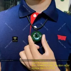 Mặt dây chuyền đồng điếu Ngọc bích, ĐK 38mm - Ảnh 2