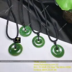 Mặt dây chuyền đồng điếu ngọc bích Canada, ĐK 28mm - Hình ảnh 5