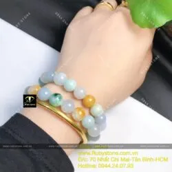 Vòng ngọc cẩm thạch tứ quý (Jadeite A) 10 ly - Hình ảnh 6