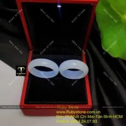 Nhẫn cặp ngọc Cẩm thạch trắng trong (jadeite jade A) - Ảnh 7