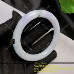 Vòng ngọc Cẩm thạch phớt tím, ni tay 57mm - Hình ảnh 3
