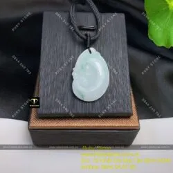 Mặt dây chuyền ngọc bội như ý Cẩm Thạch (Jadeite A), KT 34mm - Ảnh 5