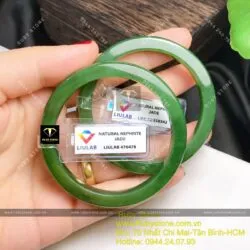 Cặp vòng tay Ngọc bích Canada xanh VIP, bản 7,5mm - Hình ảnh 3
