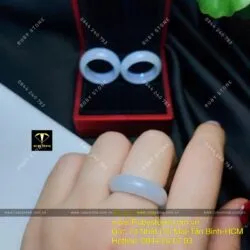 Nhẫn bạch ngọc trắng (jadeite A)