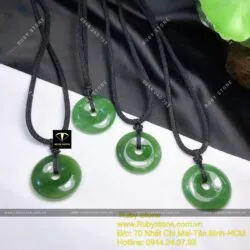 Mặt dây chuyền đồng điếu ngọc bích Canada, ĐK 28mm