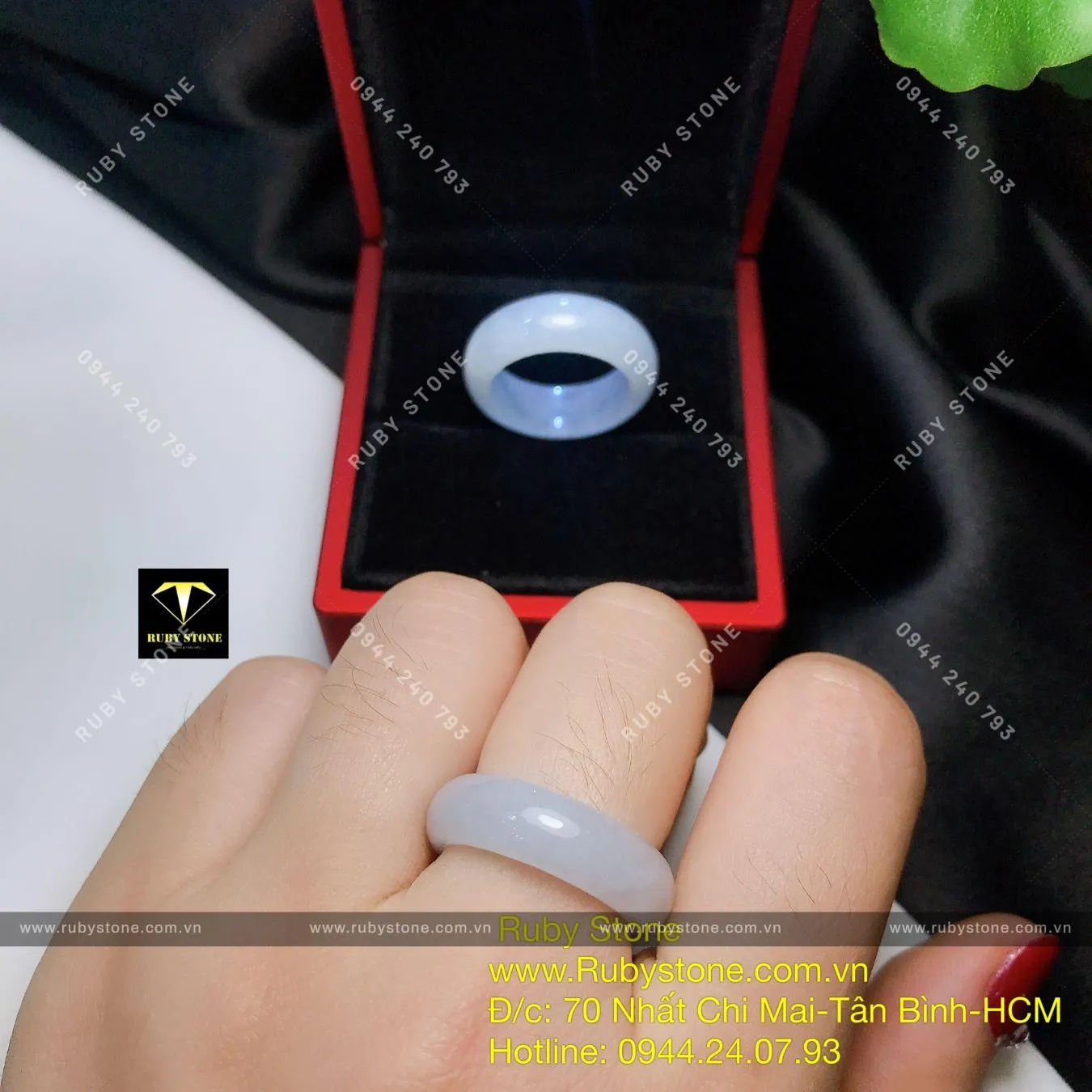 Nhẫn bạch ngọc trắng (jadeite A) Nhẫn bạch ngọc trắng (jadeite A) - Ảnh 4