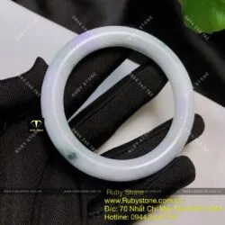 Vòng ngọc Cẩm thạch phớt tím, ni tay 57mm - Hình ảnh 7