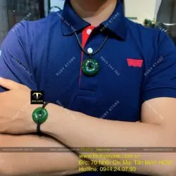 Mặt dây chuyền đồng điếu Ngọc bích, ĐK 38mm - Ảnh 6