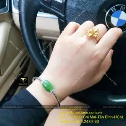 Lu thống Ngọc bích xanh lá mix kiềng bạc - Ảnh 5