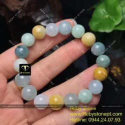 Vòng ngọc Cẩm thạch (jadeite A) nhiều màu 10 ly Vòng ngọc Cẩm thạch (jadeite A) nhiều màu 10 ly