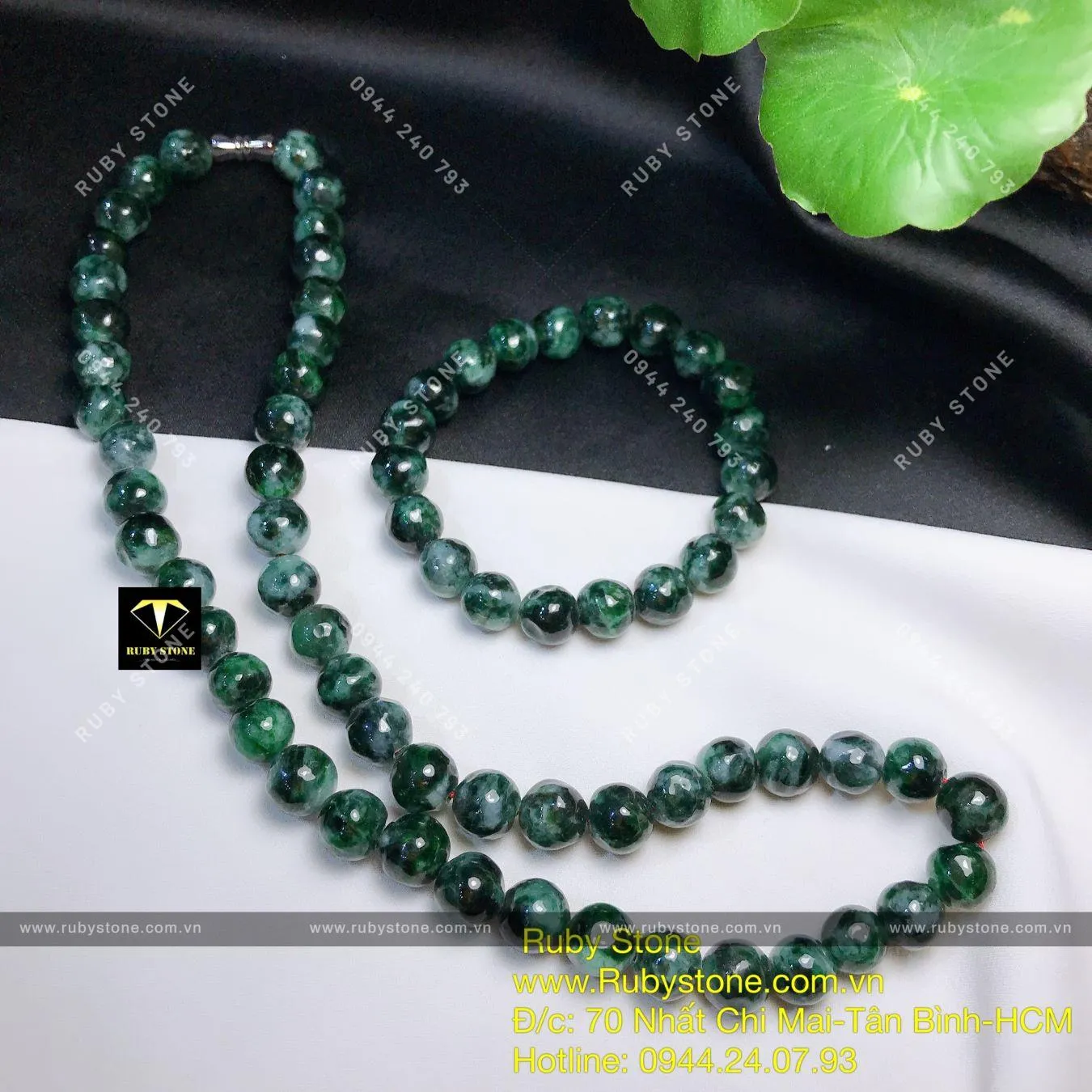 Bộ sản phẩm vòng cổ và vòng tay Cẩm thạch sơn thuỷ (jadeite A) Bộ sản phẩm vòng cổ và vòng tay Cẩm thạch sơn thuỷ (jadeite A) - Ảnh 7