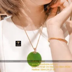 Mặt dây chuyền hình tròn Ngọc bích Canada, KT 48mm, vàng 10k - Hình ảnh 10