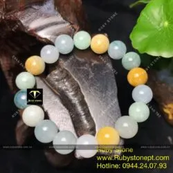 Vòng ngọc Cẩm thạch (jadeite A) nhiều màu 10 ly Vòng ngọc Cẩm thạch (jadeite A) nhiều màu 10 ly