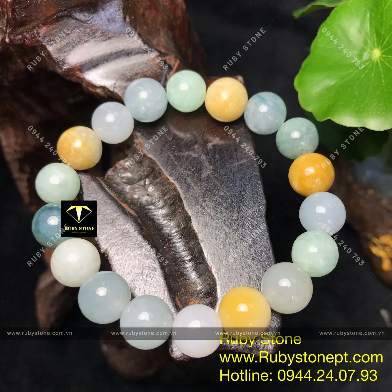 Vòng ngọc Cẩm thạch (jadeite A) nhiều màu 10 ly Vòng ngọc Cẩm thạch (jadeite A) nhiều màu 10 ly - Ảnh 6