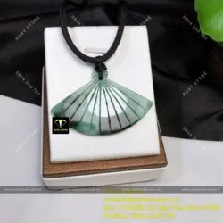 Quạt ngọc cẩm thạch sơn thuỷ kính (Jadeite A) - Hình ảnh 5