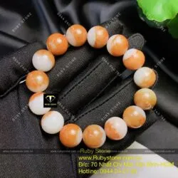 Vòng chuỗi ngọc Cẩm thạch huyết 13,5 ly - Hình ảnh 5