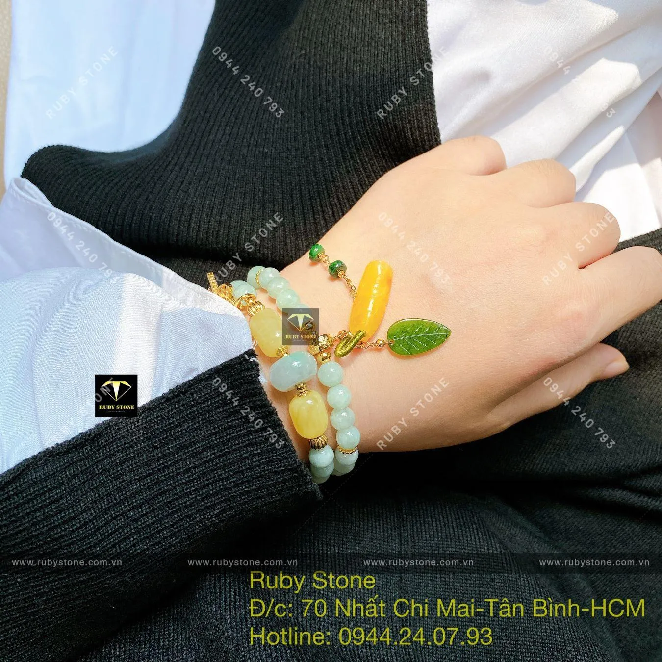 Vòng chuỗi ngọc Cẩm thạch mix Hổ phách mật lạp Vòng chuỗi ngọc Cẩm thạch mix Hổ phách mật lạp - Ảnh 6