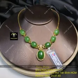 Vòng cổ ngọc bích Canada, vàng 18k - Hình ảnh 2