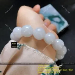 Vòng chuỗi bạch ngọc 14 ly (jadeite A) - Hình ảnh 2