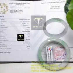Vòng ngọc cẩm thạch xanh lý táo, ni tay 51mm - Hình ảnh 7