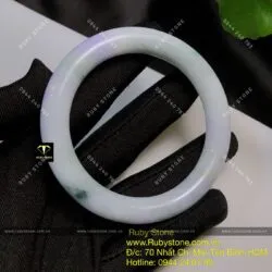 Vòng ngọc Cẩm thạch phớt tím, ni tay 57mm - Hình ảnh 9