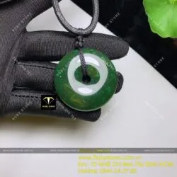 Đồng điếu ngọc bích Canada xanh lý đậm, KT 38mm - Hình ảnh 2