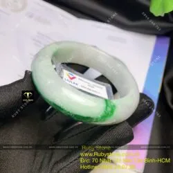 Vòng ngọc Cẩm thạch xanh lý táo, bản 15mm (Gia công theo yêu cầu)