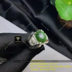 Nhẫn Oval nam ngọc bích Canada, bạc 925 - Ảnh 3