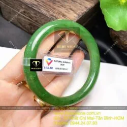 Vòng ngọc bích Canada xanh lý, bản tròn 9mm - Hình ảnh 4