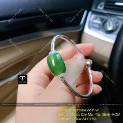 Lu thống Ngọc bích xanh lá mix kiềng bạc - Ảnh 7