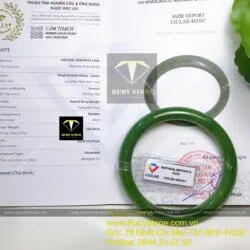 Vòng ngọc bích Canada xanh lý, bản tròn 9mm - Hình ảnh 2